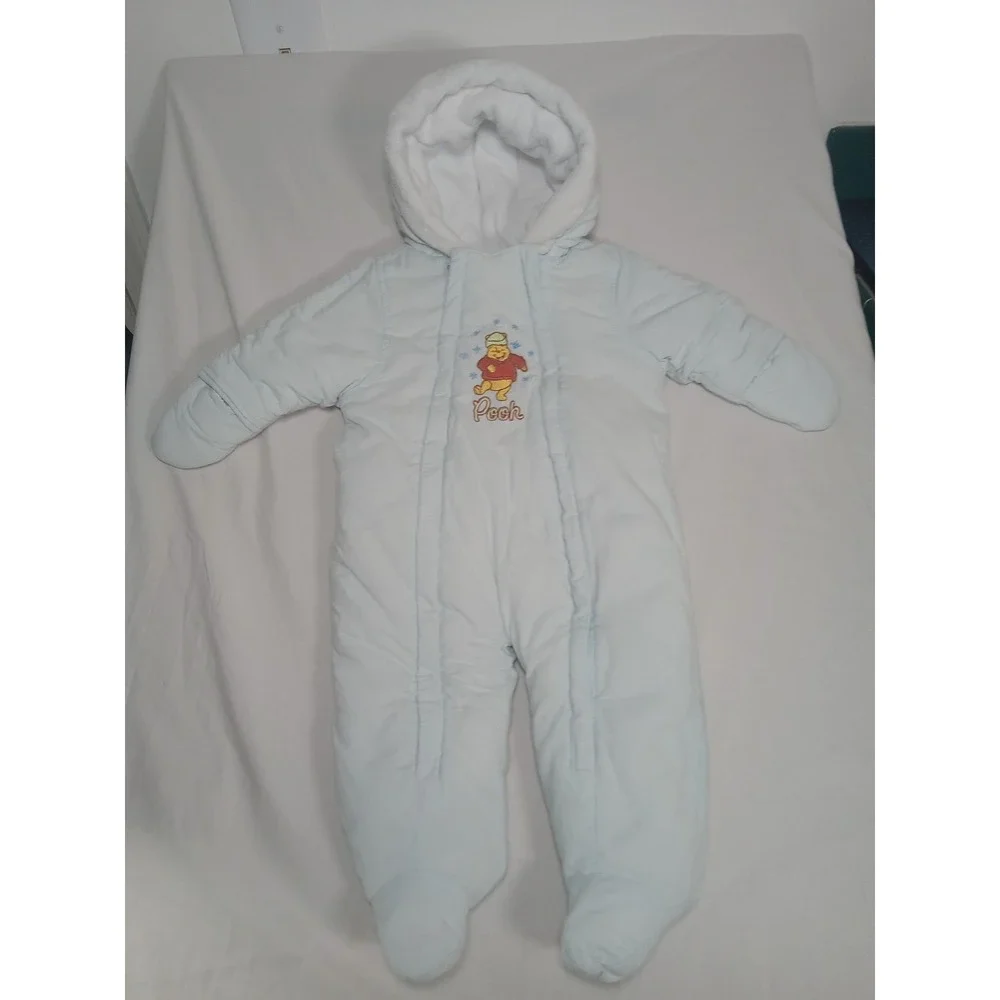 VTG Disney Baby Winnie The Pooh full‎ body Snowsuit Jacket  Size 6 Months